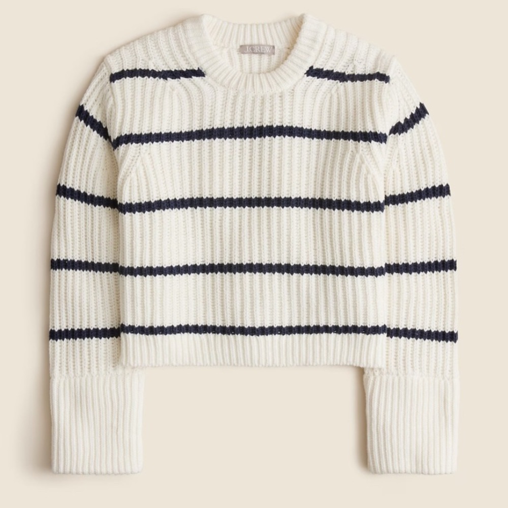 NWT Heritage cotton fisherman crewneck sweater in stripe
